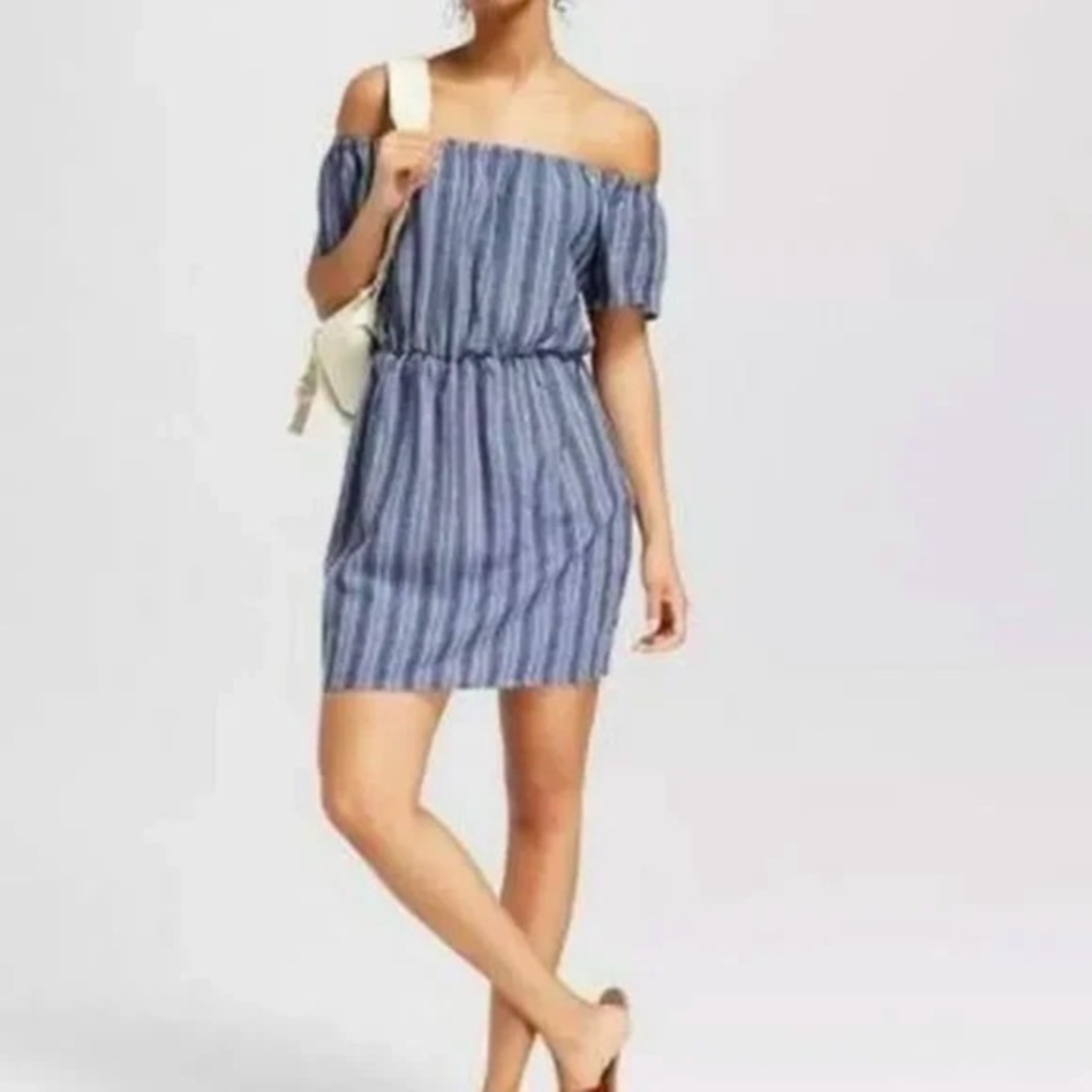 Universal Thread Cotton Linen Off Shoulder Dress